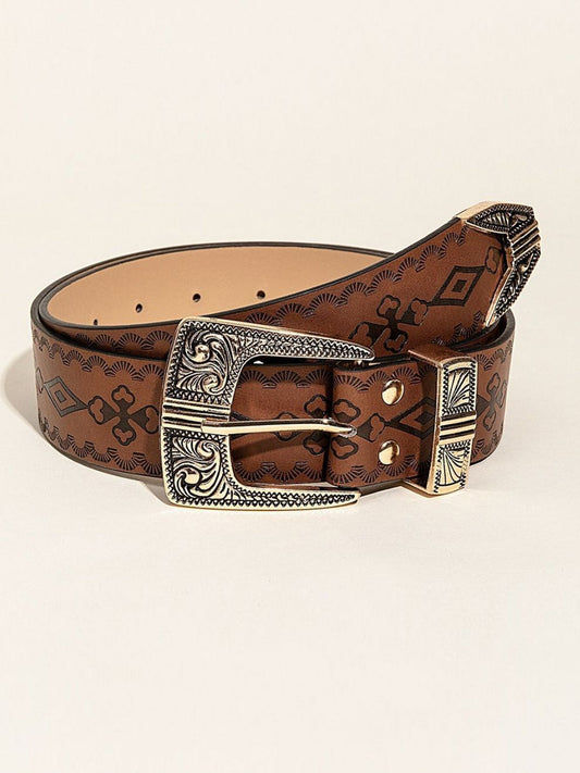 Cinturón estampado de estilo occidental para mujer MDA0127H2Y