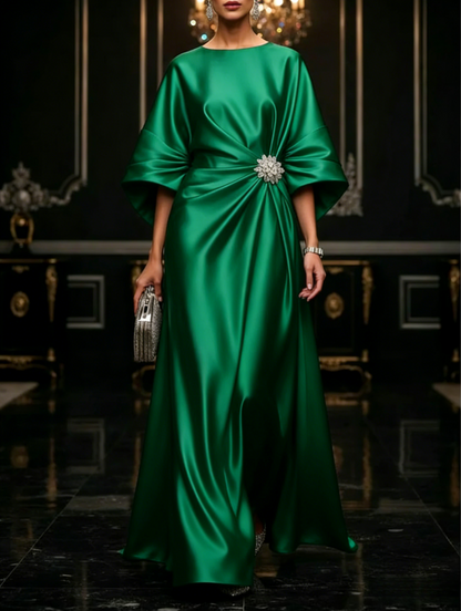 Vestido Maxi de Satén Negro Luxe