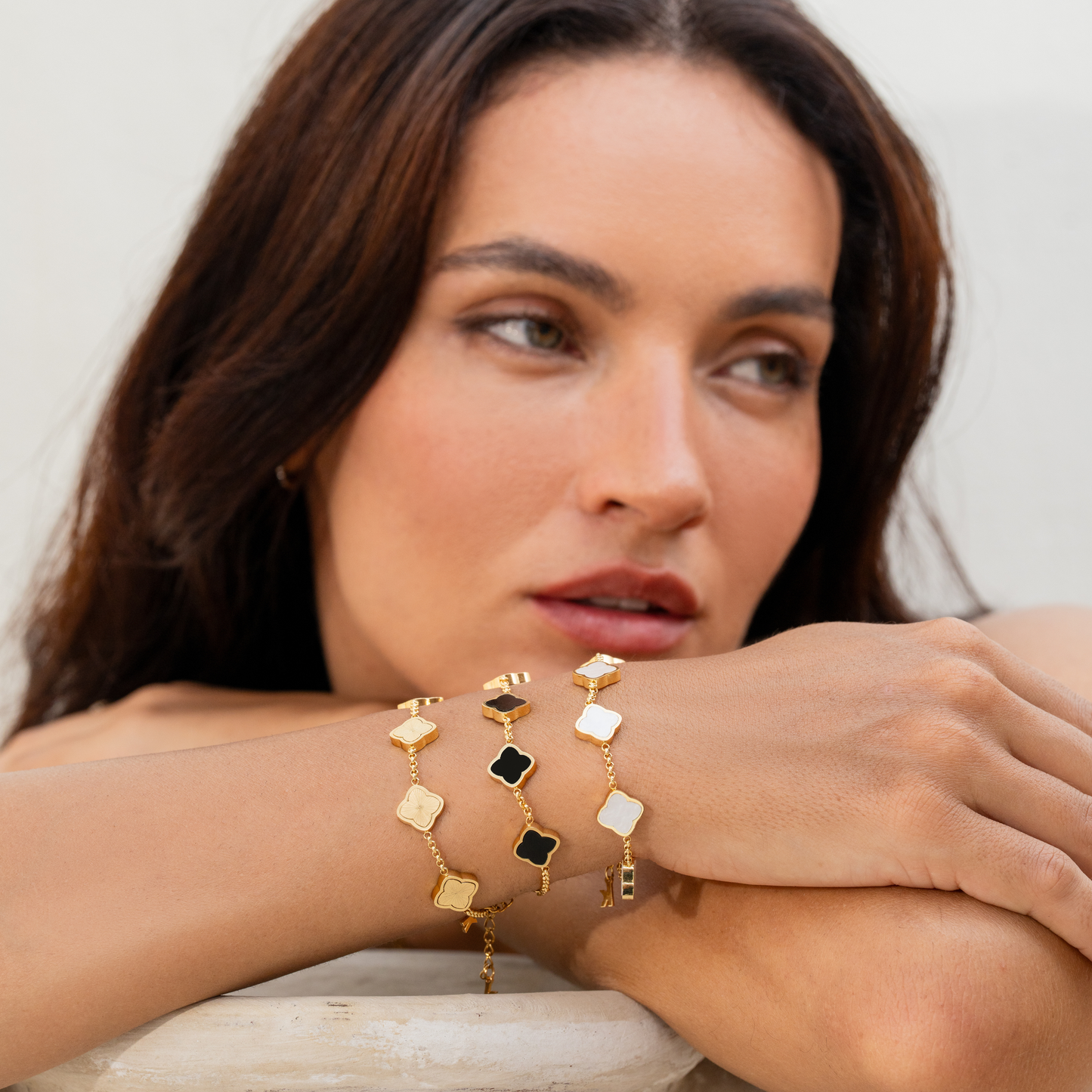 Pulsera trébol estilo Céline