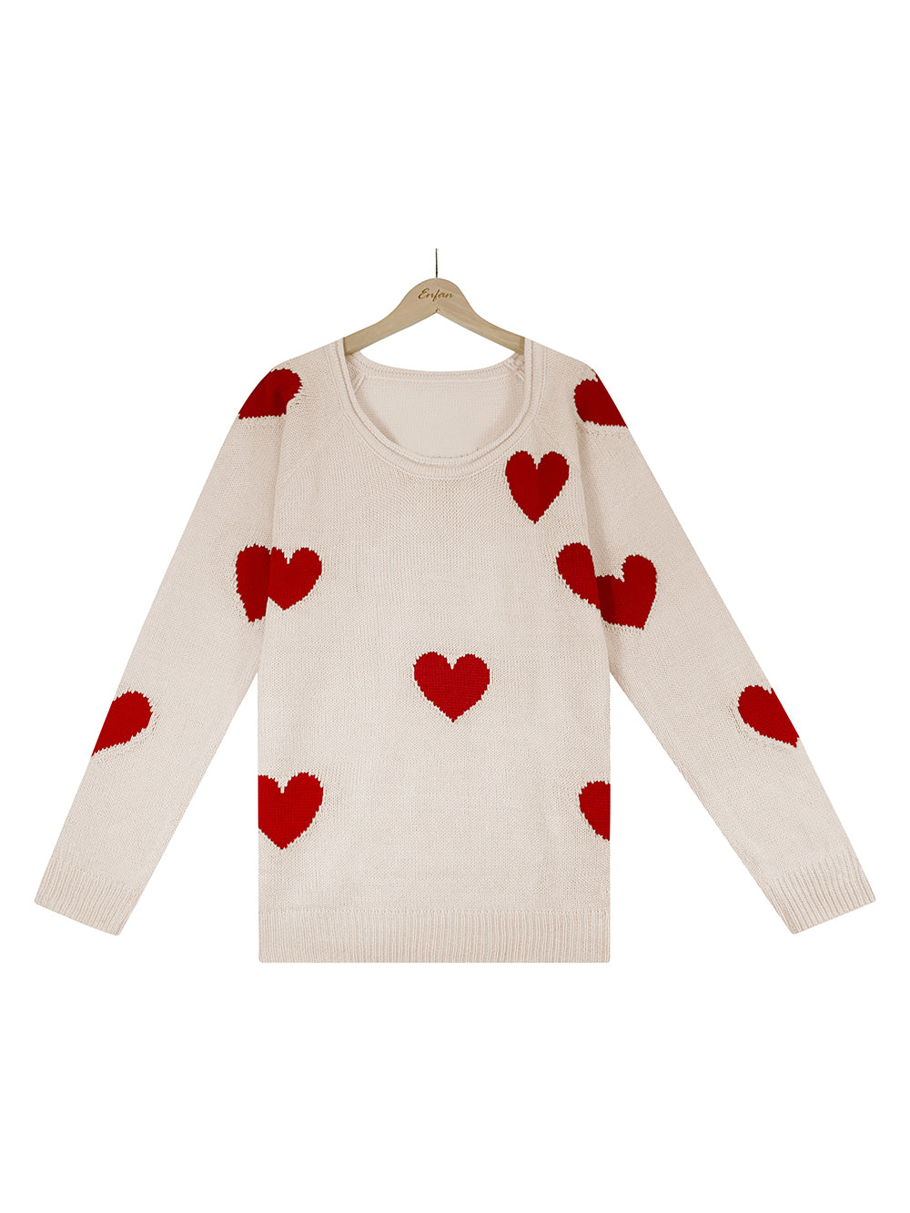 Suéter de punto con cuello en V para el día de San Valentín