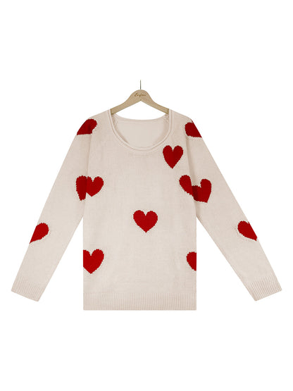 Suéter de punto con cuello en V para el día de San Valentín