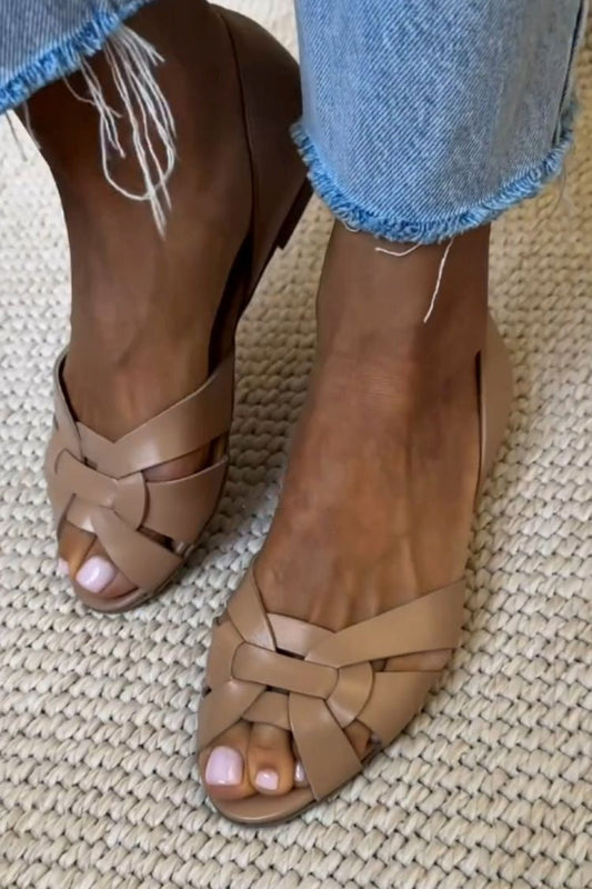SERAFINA™ | SANDALI INTRECCIATI COLORE NATURALE