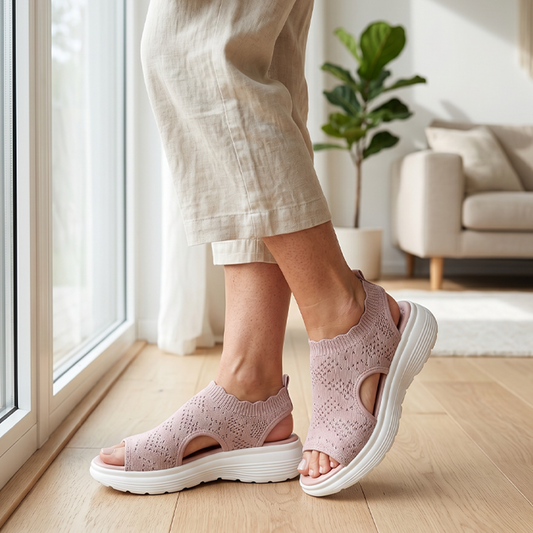Sandalias de plataforma de punto transpirables para mujer: ligeras y cómodas