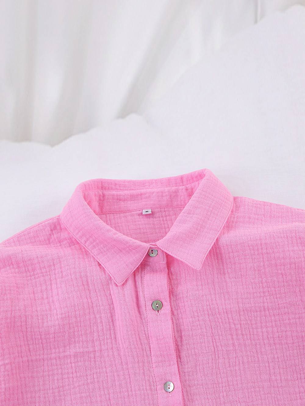 Conjunto de pantalones cortos rosas de conjunto de algodón intrincado