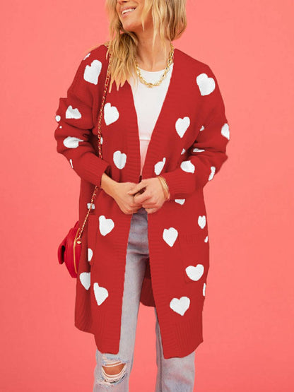 Cárdigan de punto con corazón