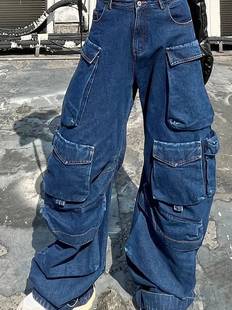 Pantalones de cintura alta y pierna ancha