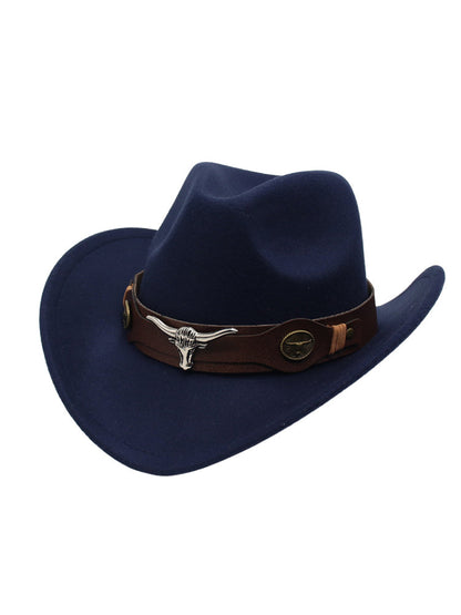 Sombrero vaquero decorativo con cabeza de toro occidental para vaquero y vaquera