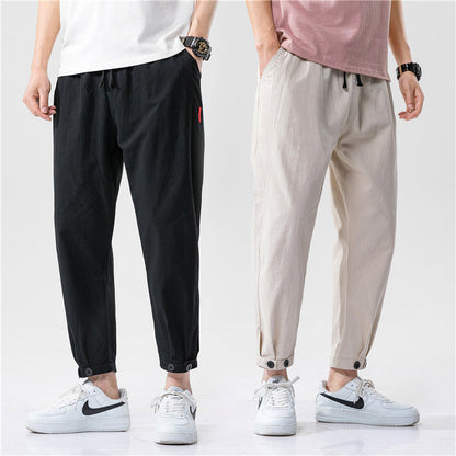 Theo - Pantalones Ajustados de Algodón