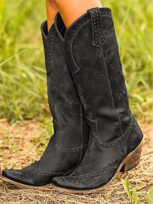 Botas vaqueras vintage con tachuelas