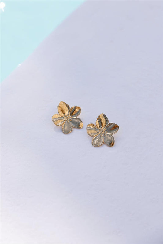 Pendientes de flor favorita chapados en oro de 18k oro