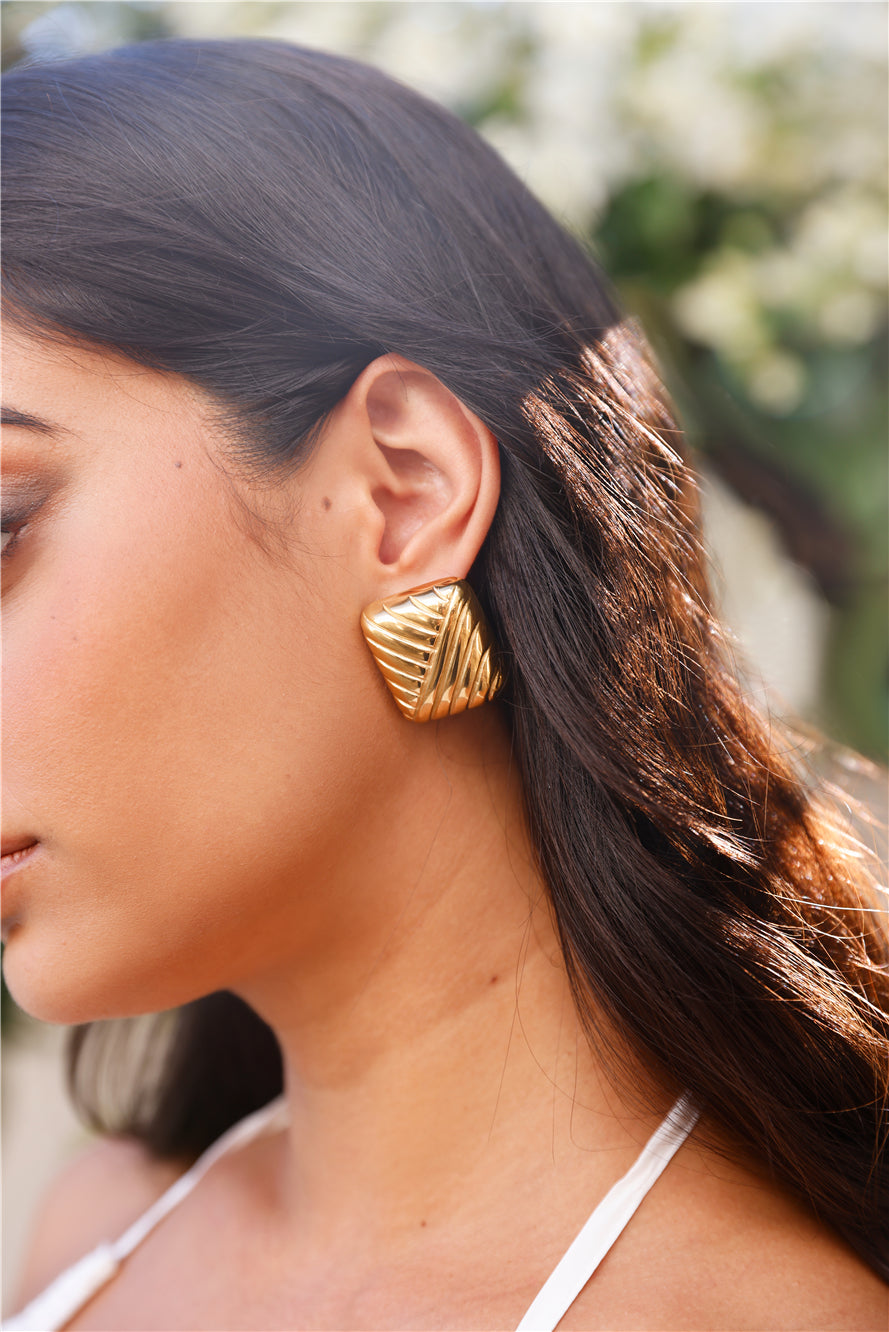 Pendientes Cojines Bañados En Oro 18k Oro