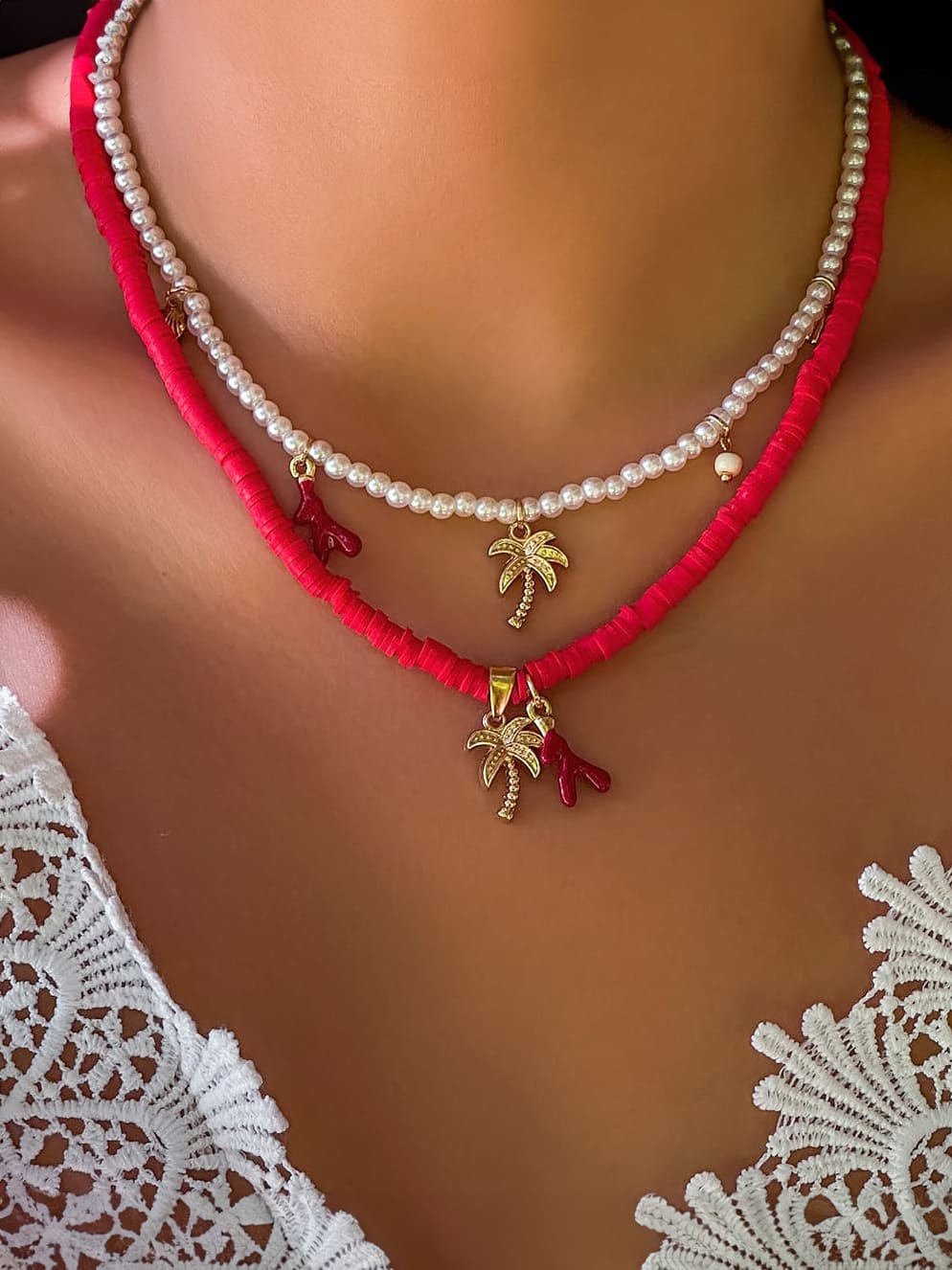 Collar Tahiti Sunset Pearl Beach Oro