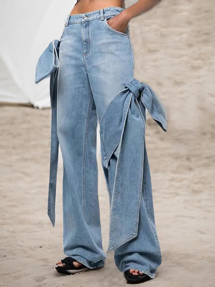 Denim lavado de cintura alta