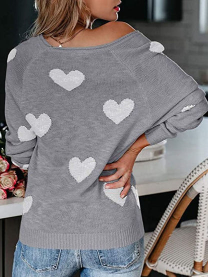 Suéter de punto con cuello en V para el día de San Valentín