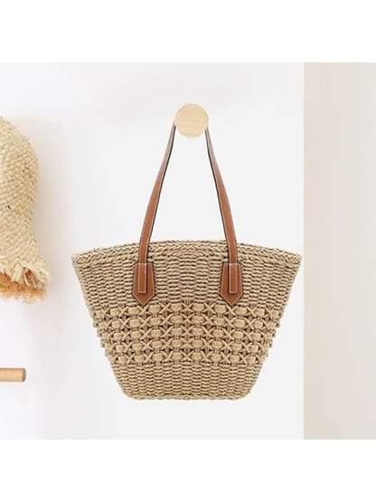 Bolso de hombro versátil tejido a mano para mujer