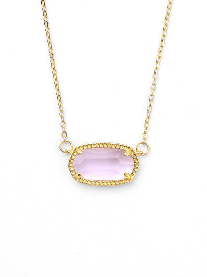 Collar con colgante de piedra de nacimiento ovalada