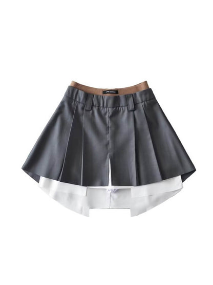 Minifalda plisada deshilachada