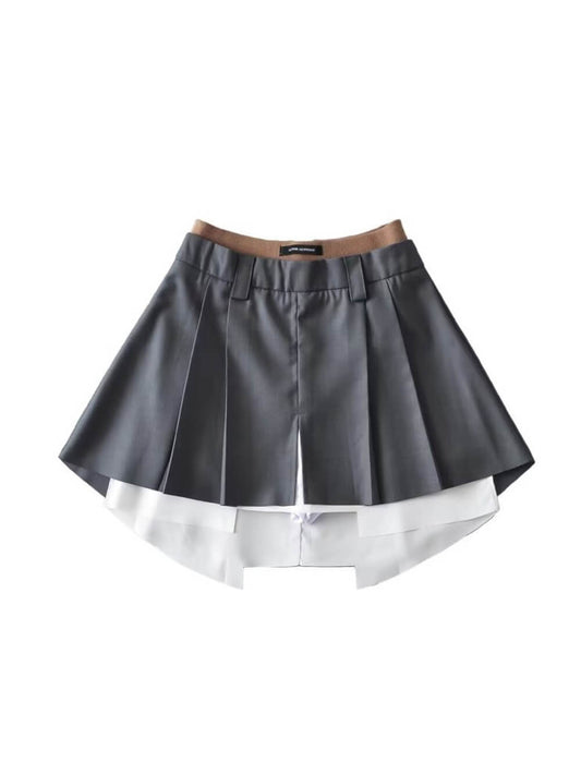 Minifalda plisada deshilachada