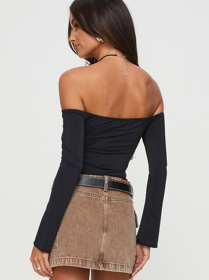 Top con hombros descubiertos Carradine Negro