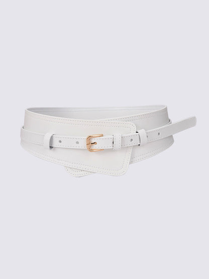 Cinturón ancho de arnés de cuero sintético de moda para mujer