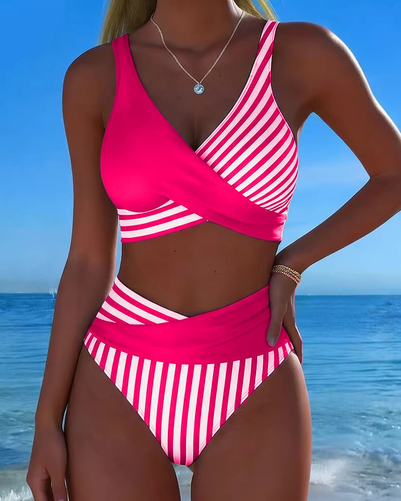 Bikini con tiras cruzadas – estampado