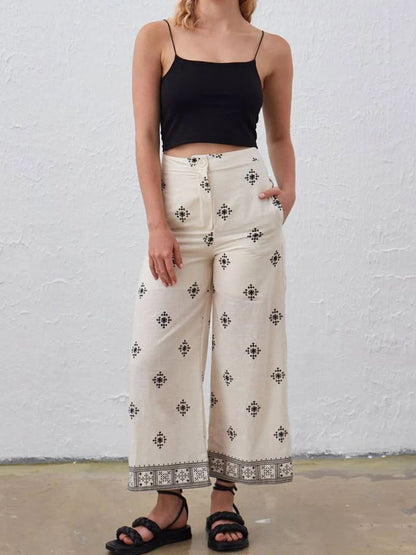 Pantalón Flora De Mezcla De Lino