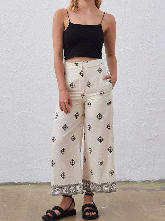 Pantalón Flora De Mezcla De Lino