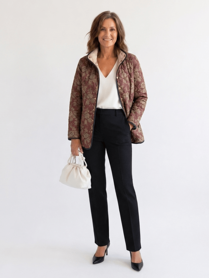 Chaqueta Acolchada Damasco Ciruela
