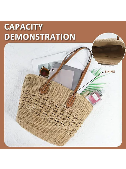 Bolso de hombro versátil tejido a mano para mujer