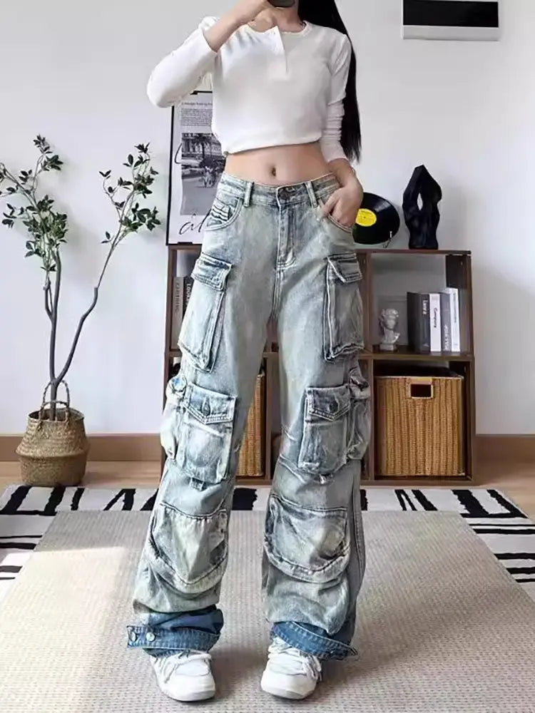 Jeans Paracaidistas Cargo Gradiente