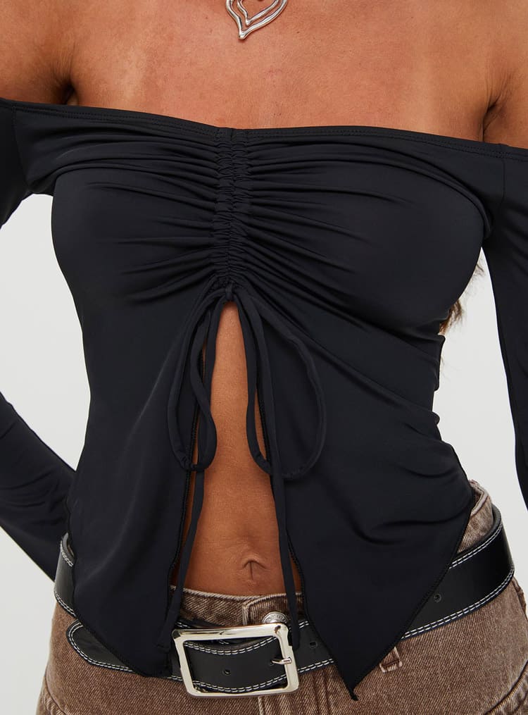 Top con hombros descubiertos Carradine Negro