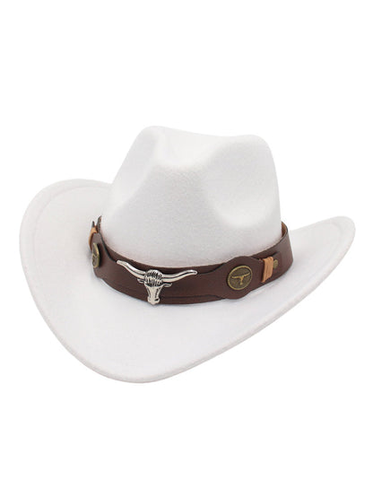 Sombrero vaquero decorativo con cabeza de toro occidental para vaquero y vaquera