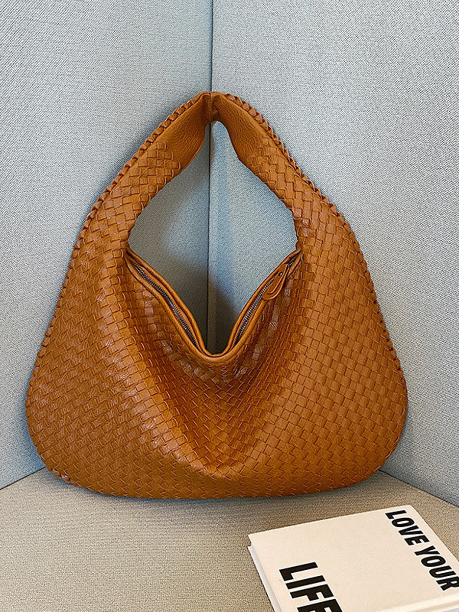 Bolso tejido de cuero de moda para mujer