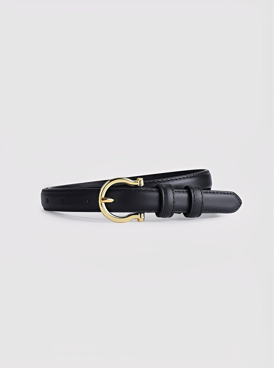 Cinturón de caballo falso de cuero sofisticado vintage para mujer