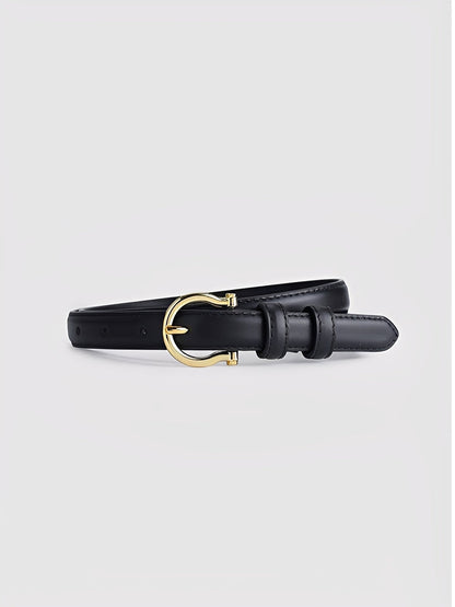 Cinturón de caballo falso de cuero sofisticado vintage para mujer