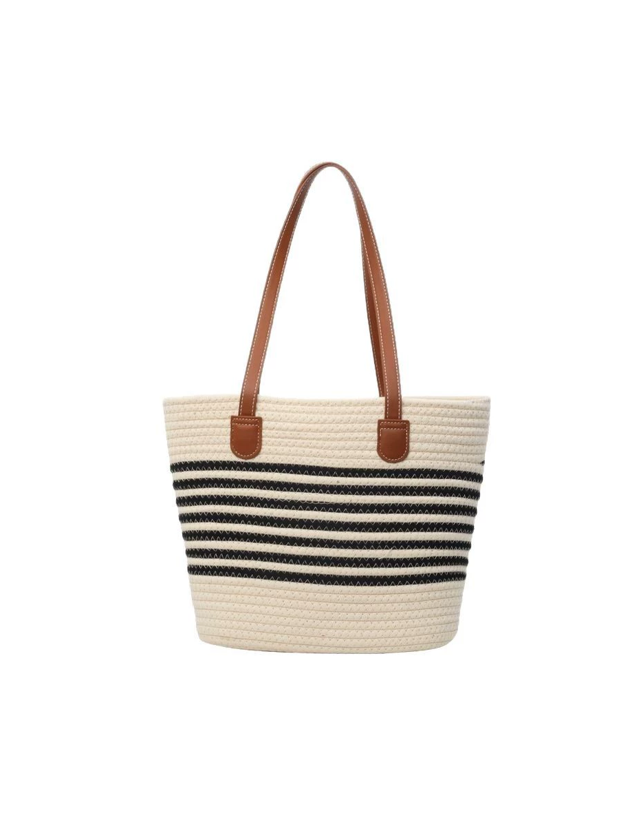 Bolsa tejida de paja versátil de un solo hombro de gran capacidad para vacaciones en la playa junto al mar