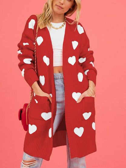 Cárdigan de punto con corazón