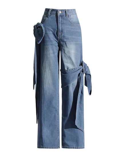 Denim lavado de cintura alta