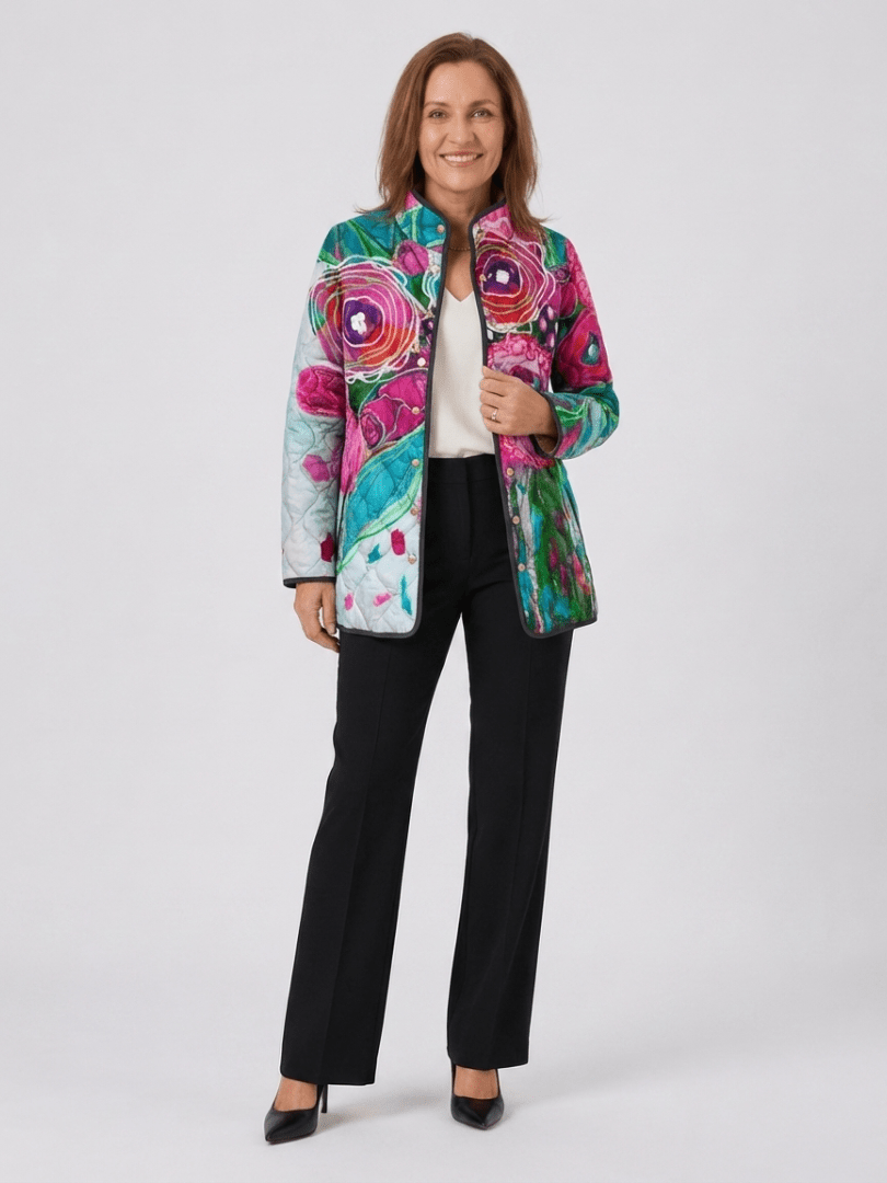 Chaqueta Acolchada Acuarela Floral