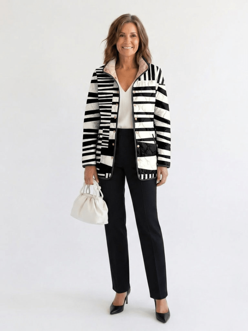 Chaqueta Acolchada Rayas Gráficas