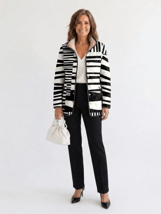 Chaqueta Acolchada Rayas Gráficas