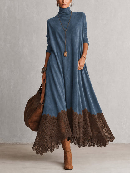 Antonella | Vestido largo vintage efecto ante