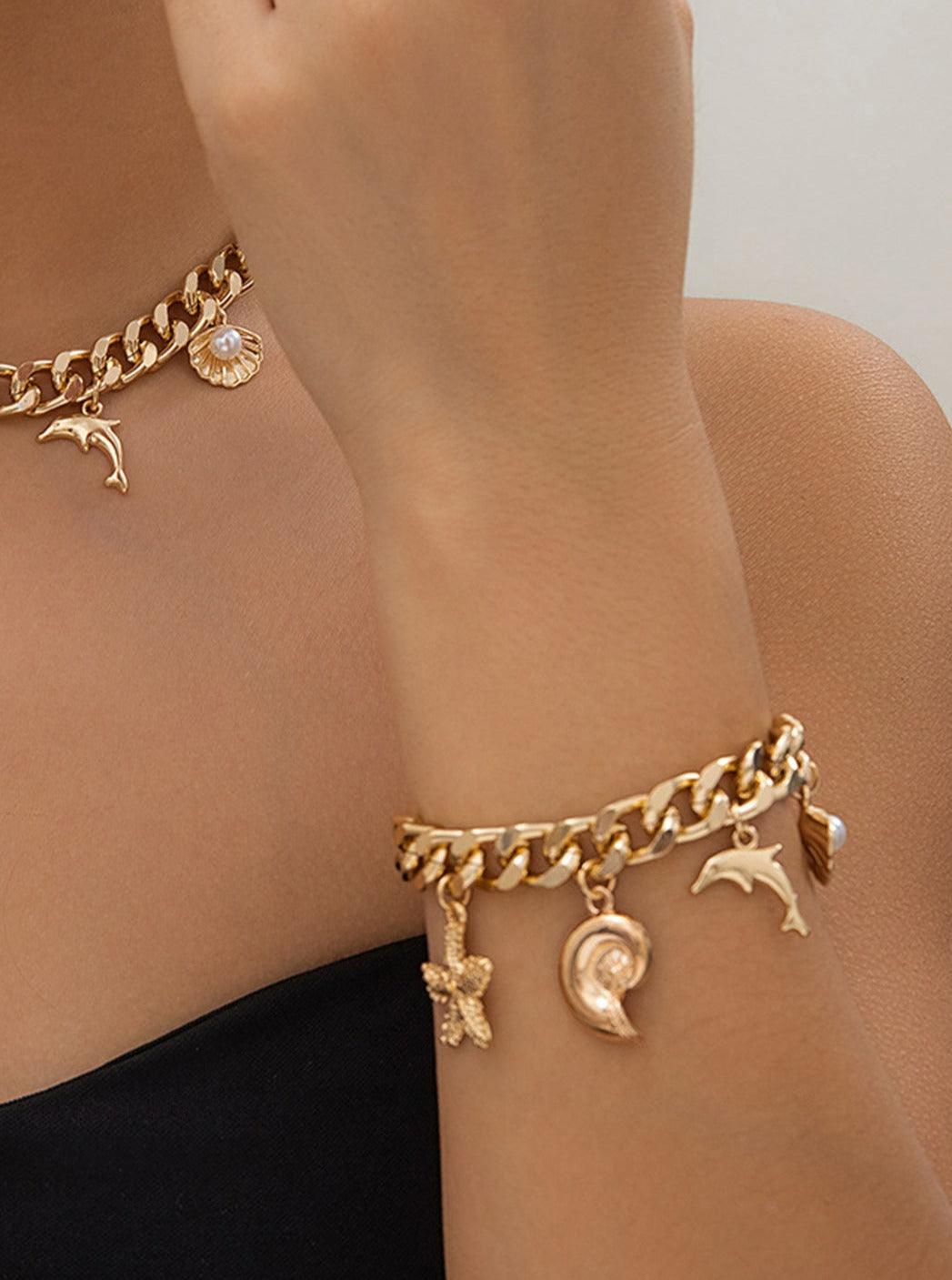Pulsera con colgante de temática oceánica