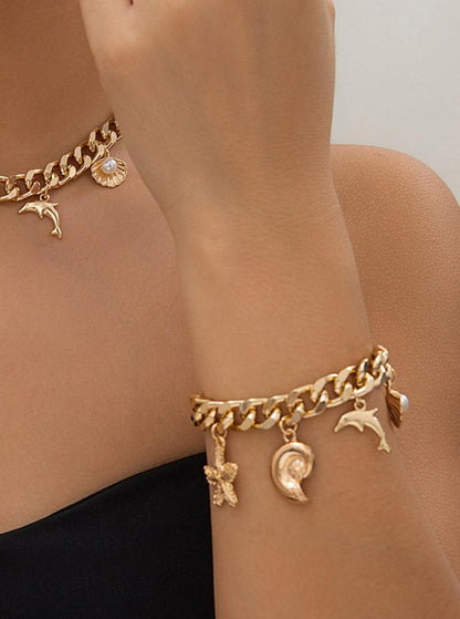 Pulsera con colgante de temática oceánica