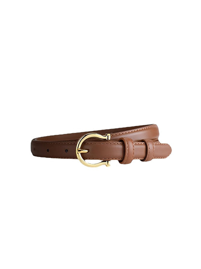 Cinturón de caballo falso de cuero sofisticado vintage para mujer