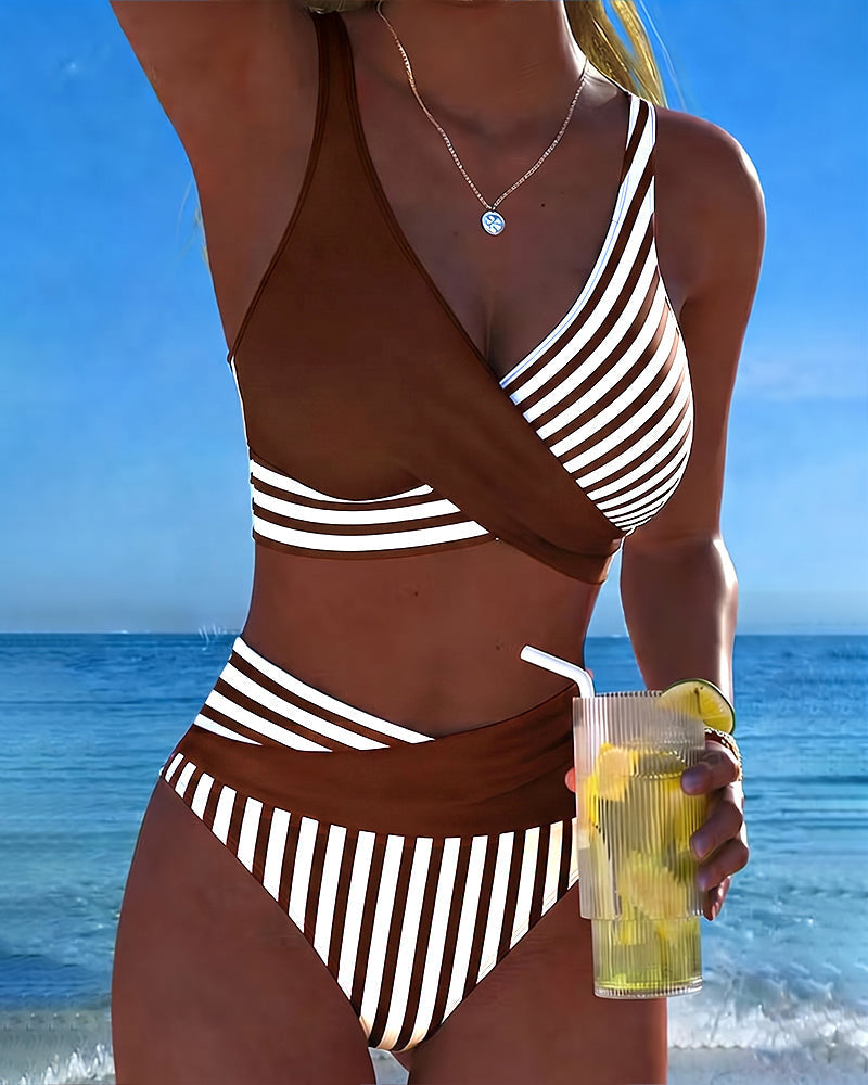 Bikini con tiras cruzadas – estampado