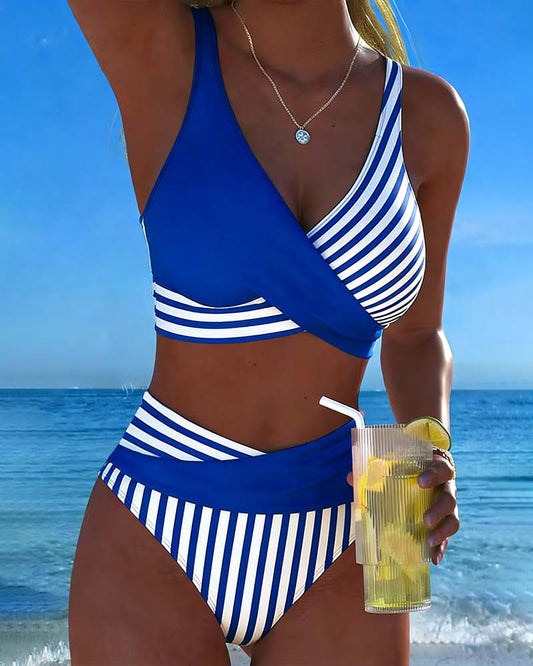 Bikini con tiras cruzadas – estampado