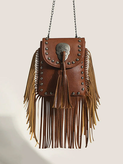 Bolso de flecos estilo vaquero occidental de moda para mujer