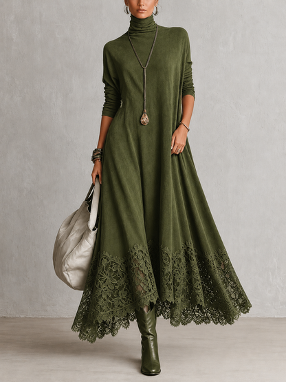 Antonella | Vestido largo vintage efecto ante