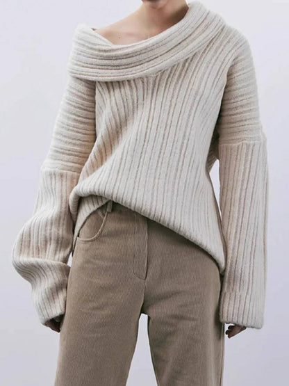 Jersey extragrande de punto con rollo alto